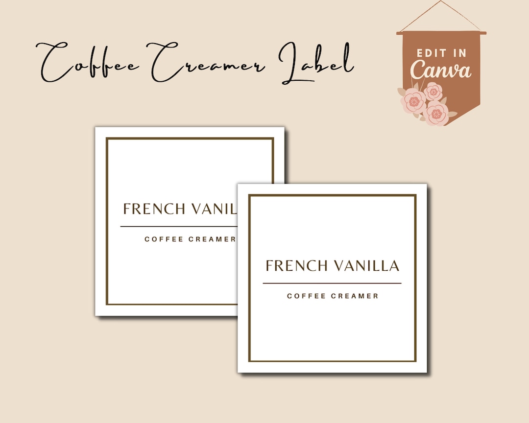 Coffee Creamer Labels Editable and Printable Coffee Bar Labels Instant