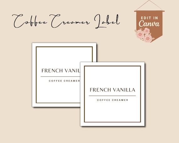 Coffee Creamer Labels | Editable and Printable Coffee Bar Labels | Instant Download