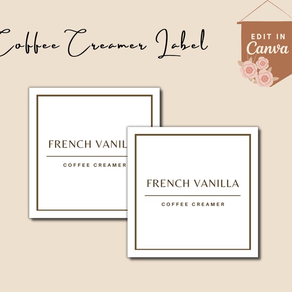 Coffee Creamer Labels | Editable and Printable Coffee Bar Labels | Instant Download