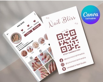 IG Business Card  2025, Instagram Business Card, DIY Business Cards Canva Template, QR Code Instagram Card,  Instagram Business Cards
