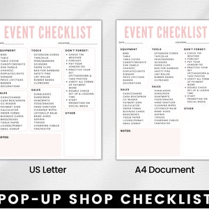 Pop up Shop Checklist: Vendor Event Planner (digital Download) - Etsy