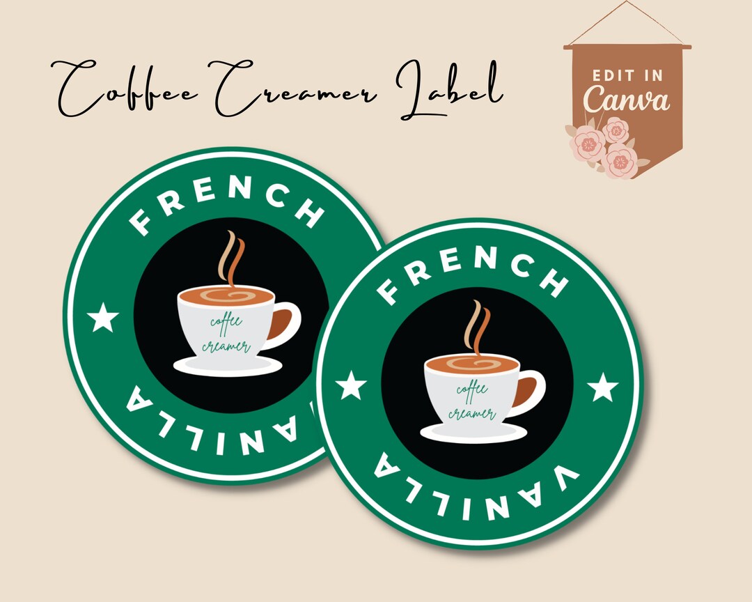 Coffee Creamer Labels Editable and Printable Coffee Bar Etsy