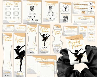 Scrunchie Tags Bundle, Scrunchie Business Templates, Scrunchie Tags, Scrunchie Label Template, For Small Business, Canva Template