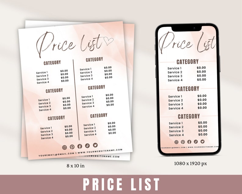 Craft Show Bundle: Price List, QR Code, Order Form (canva Template) - Etsy