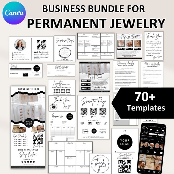 Permanent Jewelry Instagram Template Bundle, Permanent Jewelry Flyer, Permanent Jewelry Warranty Instagram Template, Permanent Jewelry Tools