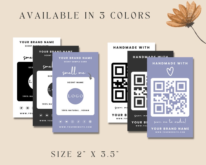 Editable Candle Sample Card Template Candle Scent Sample Etsy