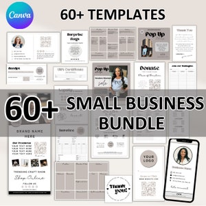 60+ Canva Editable Small business templates bundle, Printable Order Form template, Scan to pay Template sign, Digital download thankyou card