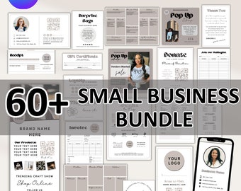 60+ Canva Editable Small business templates bundle, Printable Order Form template, Scan to pay Template sign, Digital download thankyou card