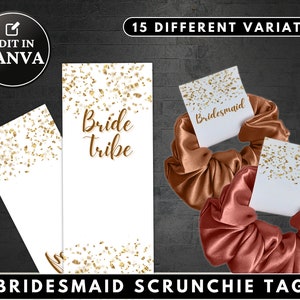 Scrunchie tag sjabloon, te hebben en om je haar tegen te houden, bewerkbare scrunchies tag, bruidsmeisje scrunchie tag, aangepaste scrunchie label