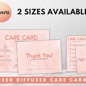 Reed Diffuser Care Card, Printable Diffuser Card, Reed Diffuser Guide, Care Instructions, Care Card Template, Editable Reed Care