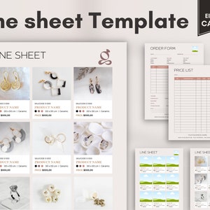 Line Sheet for Wholesale, Price List Template, Order Form Template, Editable Template Catalog, Sales Sheet, Canva Linesheet Catalogue