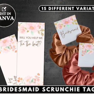 Scrunchie Tag Template, To Have And To Hold Your Hair Back, Editable Scrunchies Tag, Bridesmaid Scrunchie Tag, Custom Scrunchie Label