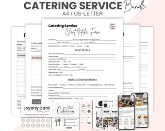 Catering Contract Template, Event Services Agreement Document, Catering Order Form, Catering Service Form, Catering Business