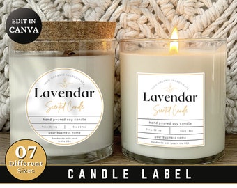 Editable Boho Candle Label Template: Vintage Design (Digital Download)