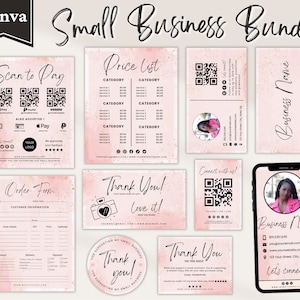 Craft Show-bundel, bestelformuliersjabloon, Small Business-bundel, Craft Fair-sjabloon, prijslijstsjabloon. Scannen om te betalen-sjabloon