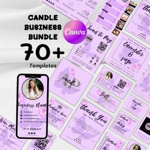 Candle Business Bundle, Candle Care Card, Candle Labels, Scan To Pay Sign, Wax Melt, Canva Template, Invoice, Order Form, Price List