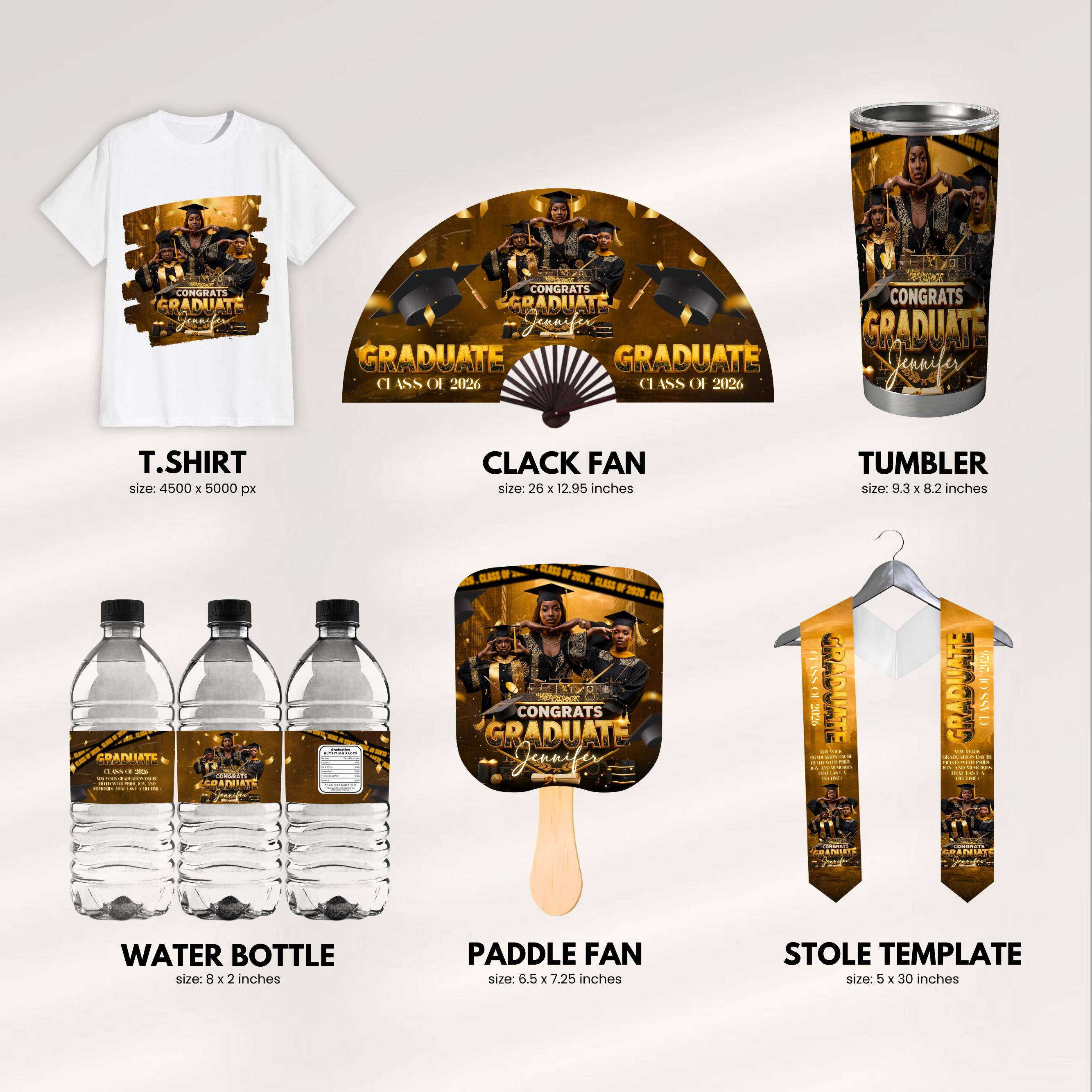 Graduation Party Favor Bundle, Gold and Black Class of 2026 Treat ...