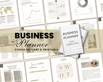 150+ Business Plan Templates, Printable Business Planner, Small Business Planner Canva Templates, Start Up Business Plan, Brand Analysis