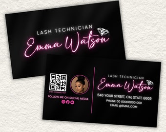 Beauty Business Card Canva Template, Business Visiting Card, Salon Business card, Lash Tech MUA HAIR Business cards, Editable Business Cards