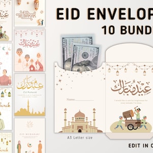 10 Eid-geldenveloppen - Eid-enveloppenbundel - Eid-geldenveloppen Set - Eidee-enveloppen - Eidi-enveloppen - Eid Mubarak-enveloppen - Eid-geschenken