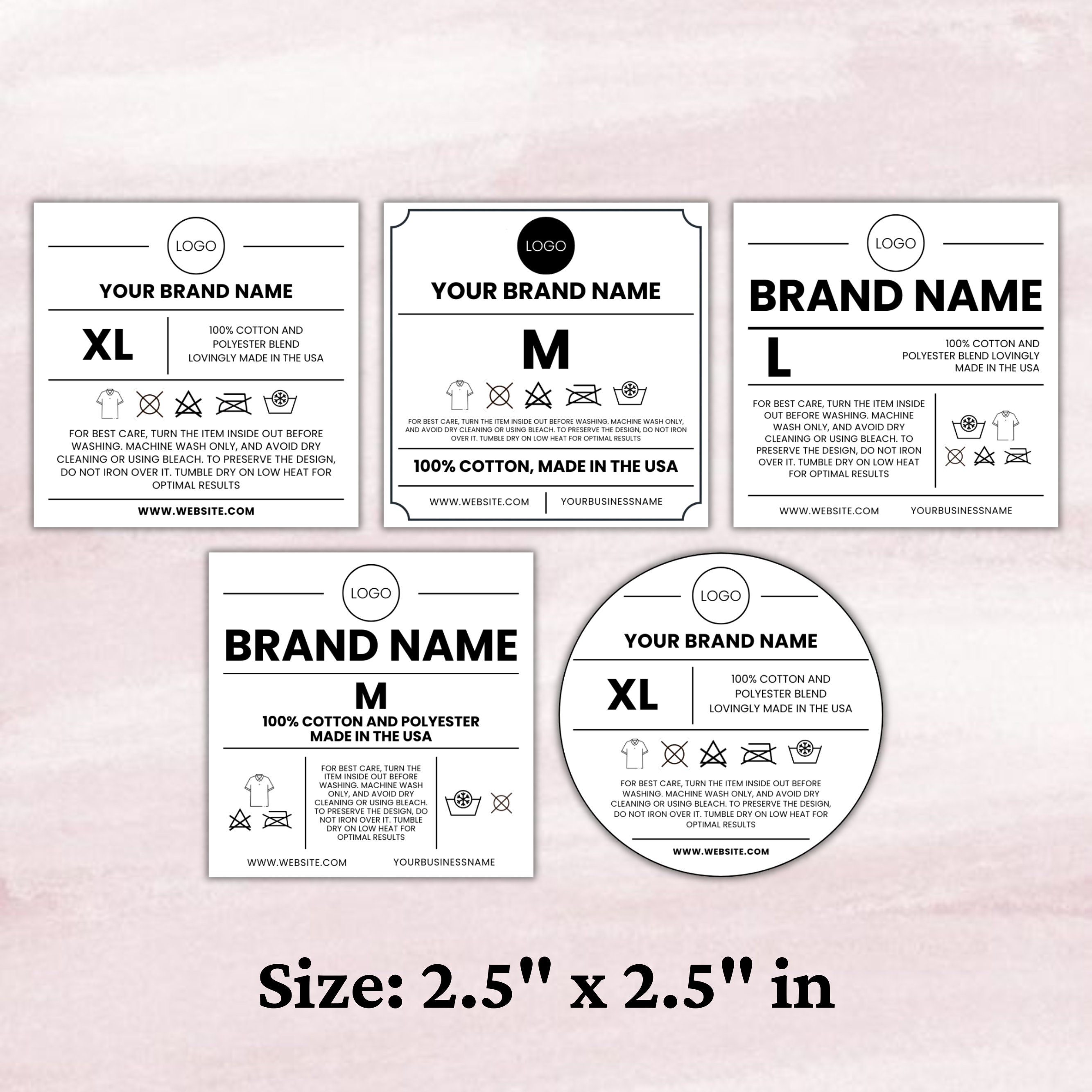 Editable Clothing Neck Tag Template: Custom Garment Labels (canva) - Etsy