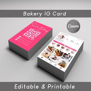 2025 Instagram Business Card, IG Business Card, Bakery Instagram Business Card, QR code Business Card, Instagram Business Cards