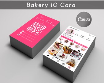 2025 Instagram Business Card, IG Business Card, Bakery Instagram Business Card, QR code Business Card, Instagram Business Cards