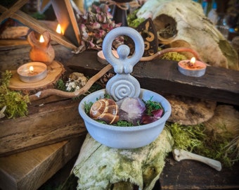 Goddess Offering Bowl in Stone