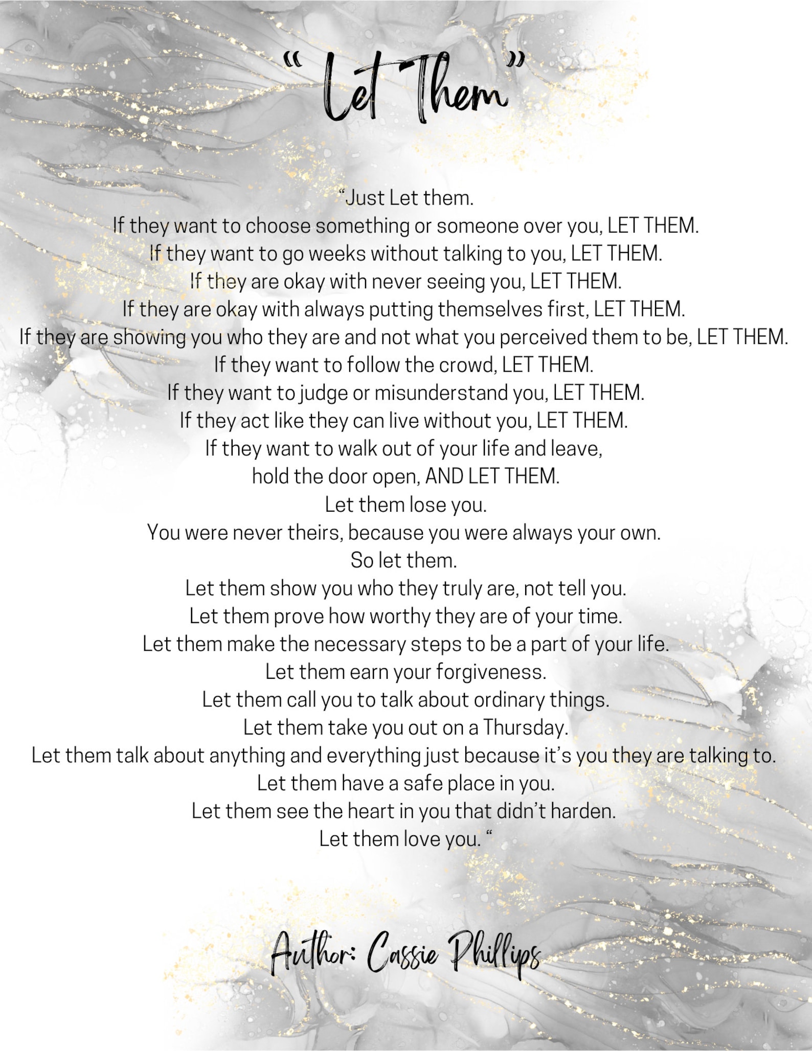 Let Them Poem 8.5x11 DIGITAL Print Etsy