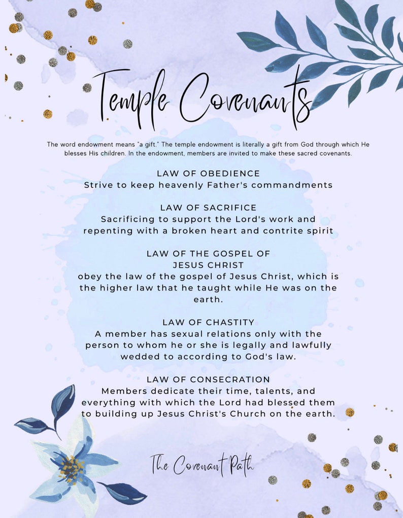 Temple Covenants DIGITAL Instant Download - Etsy