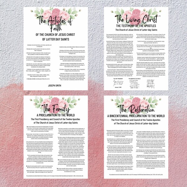 DIGITAL LDS Proclamations Roses 8.5x11 *Instant Download*