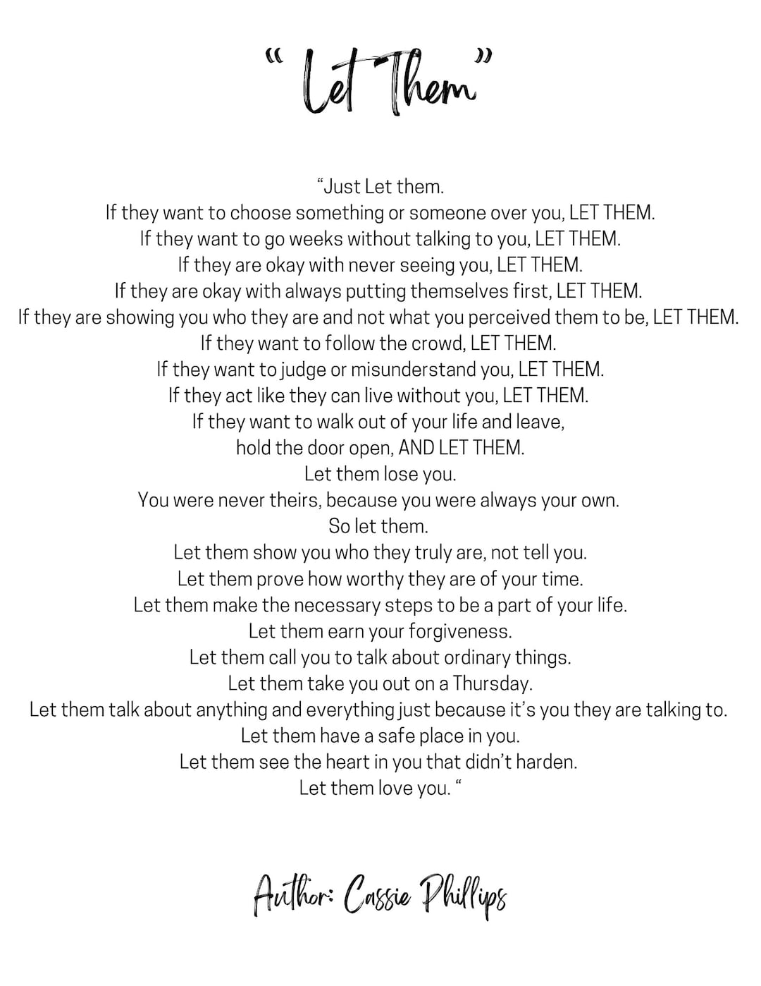 Let Them Poem 8.5x11 DIGITAL Print Etsy