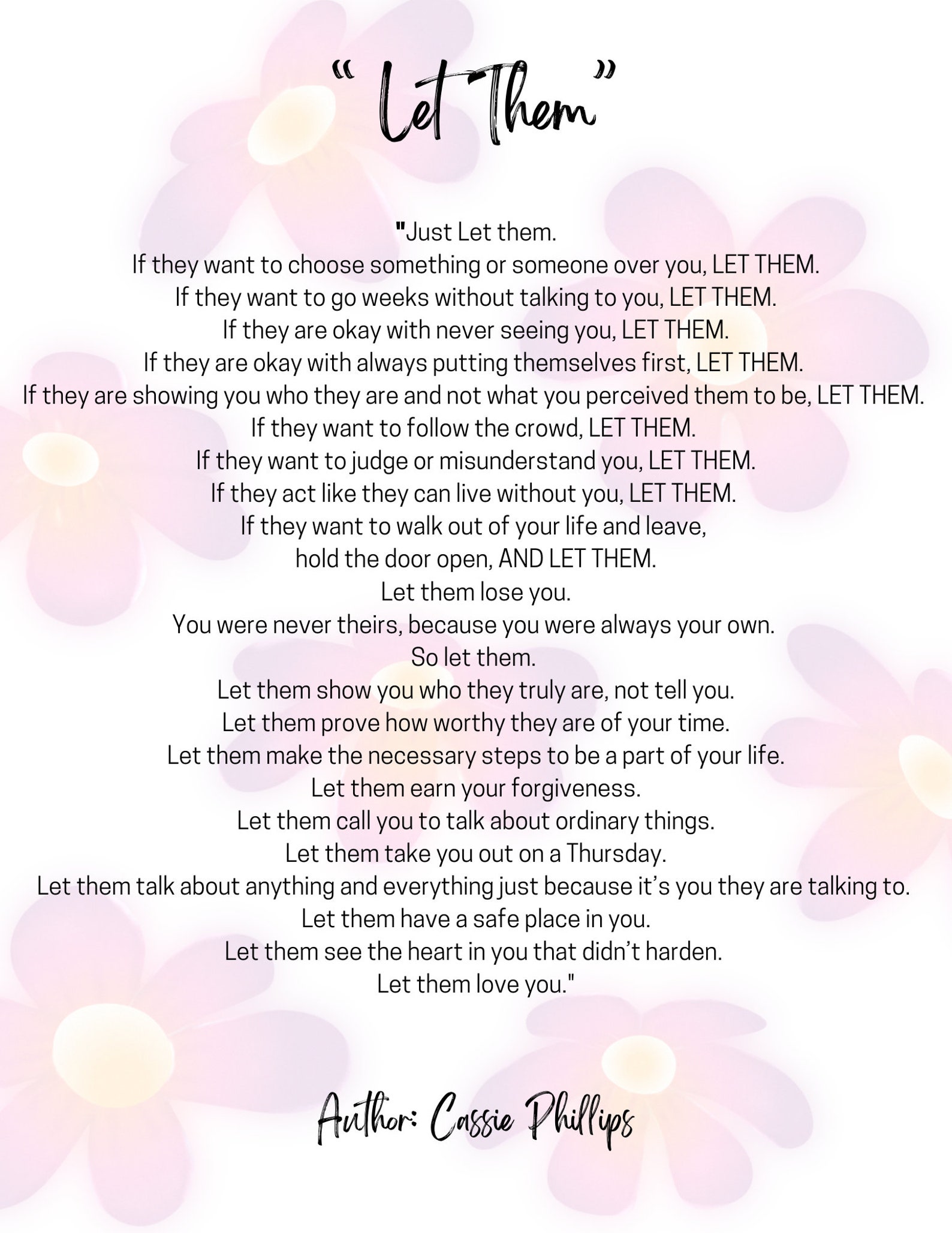 Let Them Poem 8.5x11 DIGITAL Print Etsy