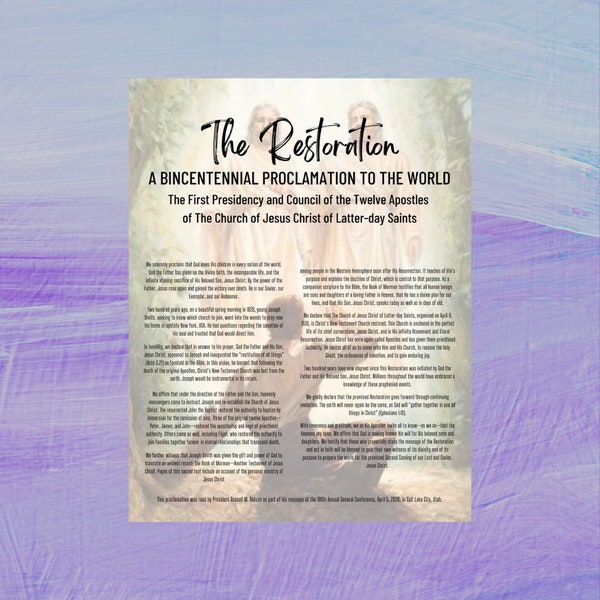 The Restoration Proclamation 8.5x11 *DIGITAL*