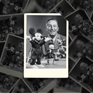 Walt Disney with Mickey Donald and Goofy Polaroid Sticker, Disney Stickers, Waterproof Disney Stickers, Stickers for Disney Adults,