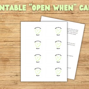 Cartes imprimables « Ouvrir quand vous vous sentez en retrait »