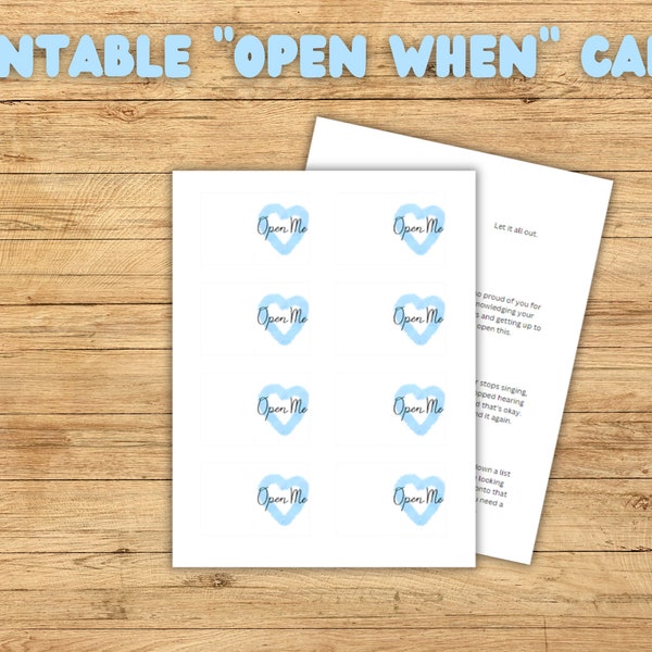 Printable "Open When You Feel Depressed" Cards