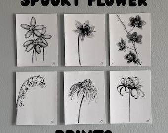 Spooky Flower Art Print - 4.25"x5.5"