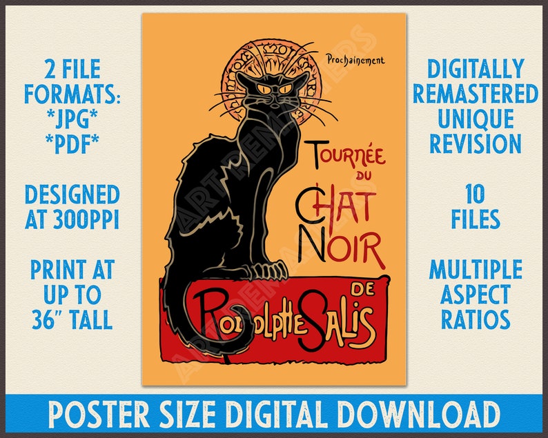 Classic Tournée du Chat Noir Digital Download Poster Sized image 1