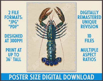 Lobster Art Oil Painting Effect *Digital Download* Print up to Poster Size!