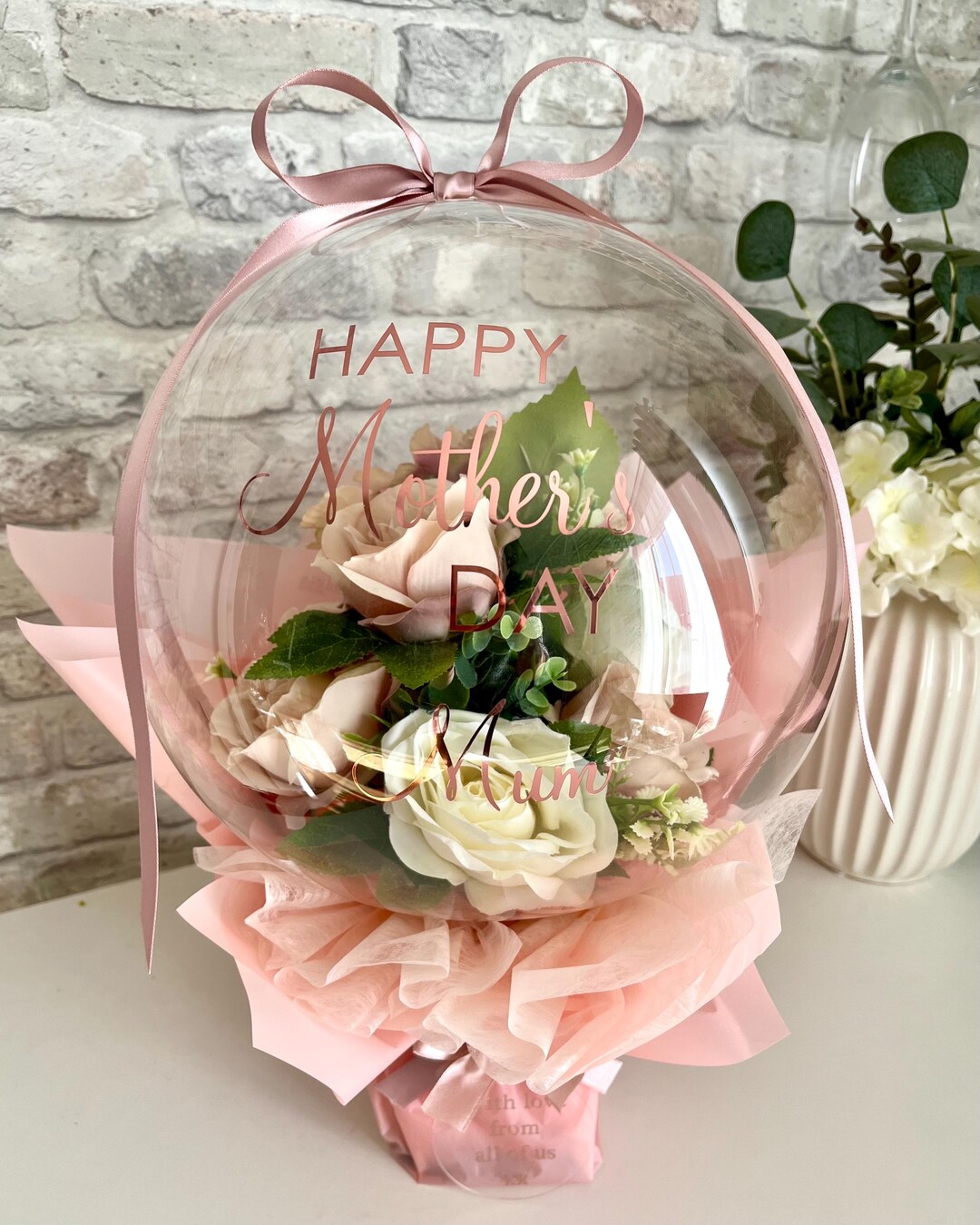 Personalised Mother’s Day Flower Balloon Bouquet - Etsy
