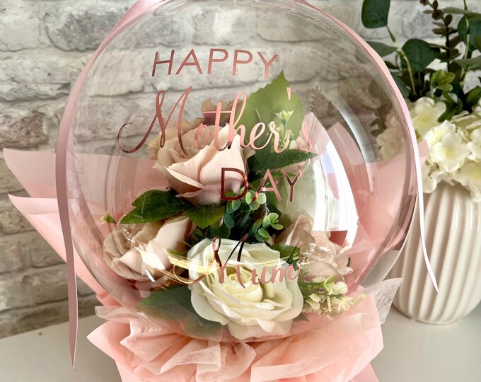 Personalised Mother’s Day Flower Balloon Bouquet - Etsy UK