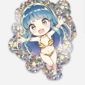 Lum (Urusei Yatsura) Glitter Sticker