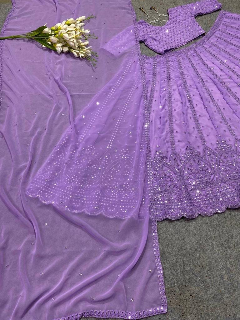 Purple Jimmy Choo Material Wedding Festive Lehenga Choli main image 1