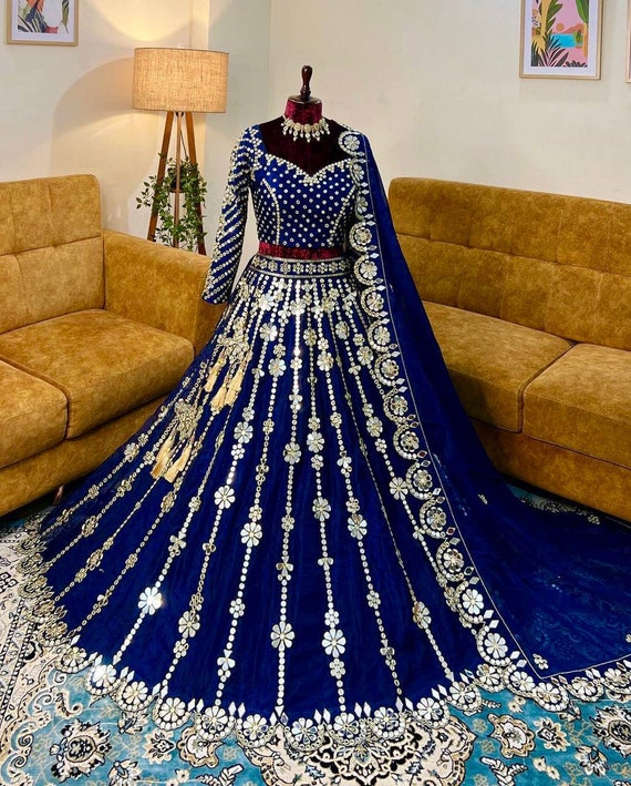 Royal Blue Lehenga Choli Wedding Bridal Wear Chaniya Choli for Women  Embroidery Chaniya Choli With Dupatta Bridensmind Dresse Sequence Work -   Canada