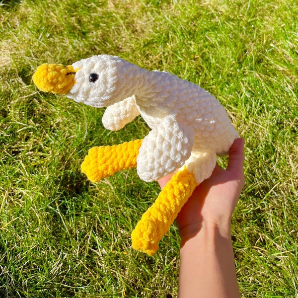 Mr. Goose Crochet Pattern | PDF pattern, goose stuffed toy, silly goose amigurumi, cuddly goose plush