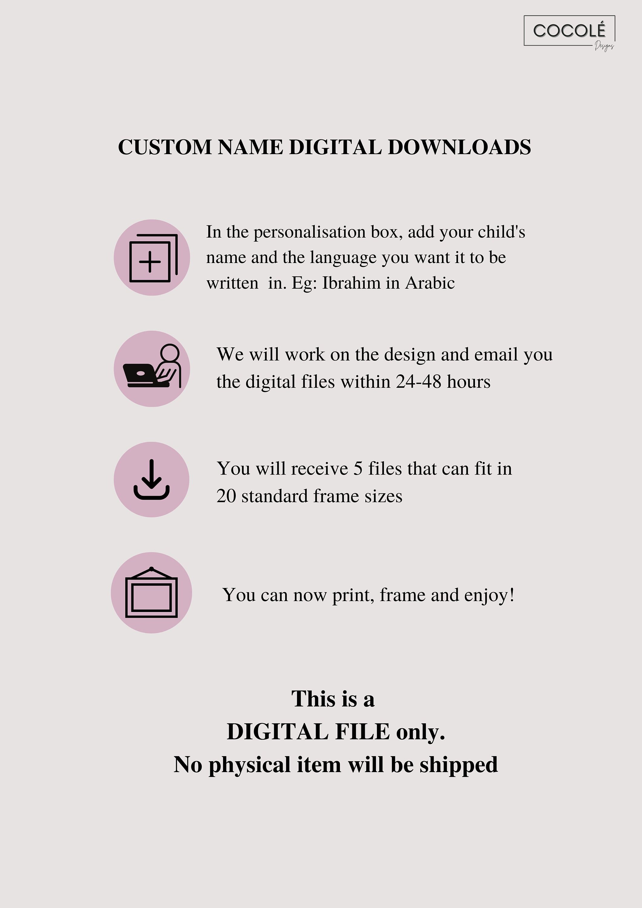 Urdu Alphabets With Custom Name in Urdu, Urdu Chart, Urdu Home Decor