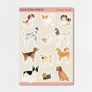 Niedliche Hundeaufkleber | glänzende Aufkleber von Haustieren für Laptop, Wasserflasche, Hand gezeichnet, Stickershop