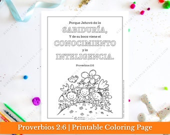 Proverbios 2:6 Spanish Bible Verse Coloring Page (PDF Digital Download)