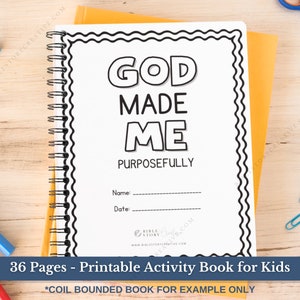 God Made Me Purposefully Activity Book: Christian Kids Printable (Digital Download)
